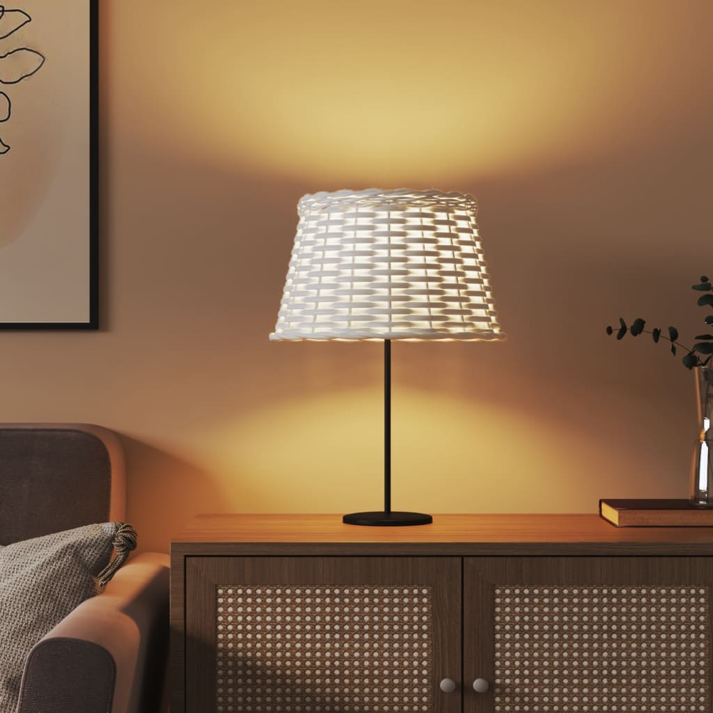 VidaXL Lampenschirm ø38x23 cm, Korbgeflecht, weiß