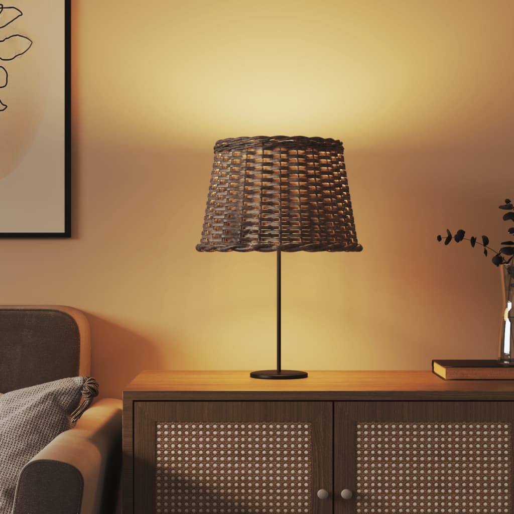 VidaXL Lampenschirm ø40x26 cm, Korbgeflecht braun
