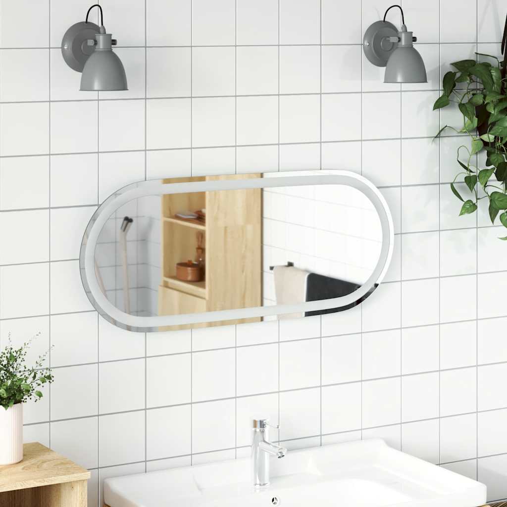 Vidaxl badkamerspiegel led ovaal 90x40 cm