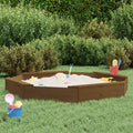 Vidaxxl Sandbox mit Bänken übereckiger massiver Kiefern Honigbraun