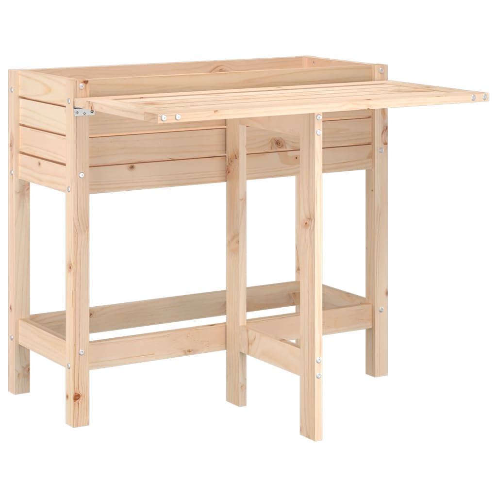 VIDAXL -Planzer mit Klapptisch -Top -Feststoffkiefer
