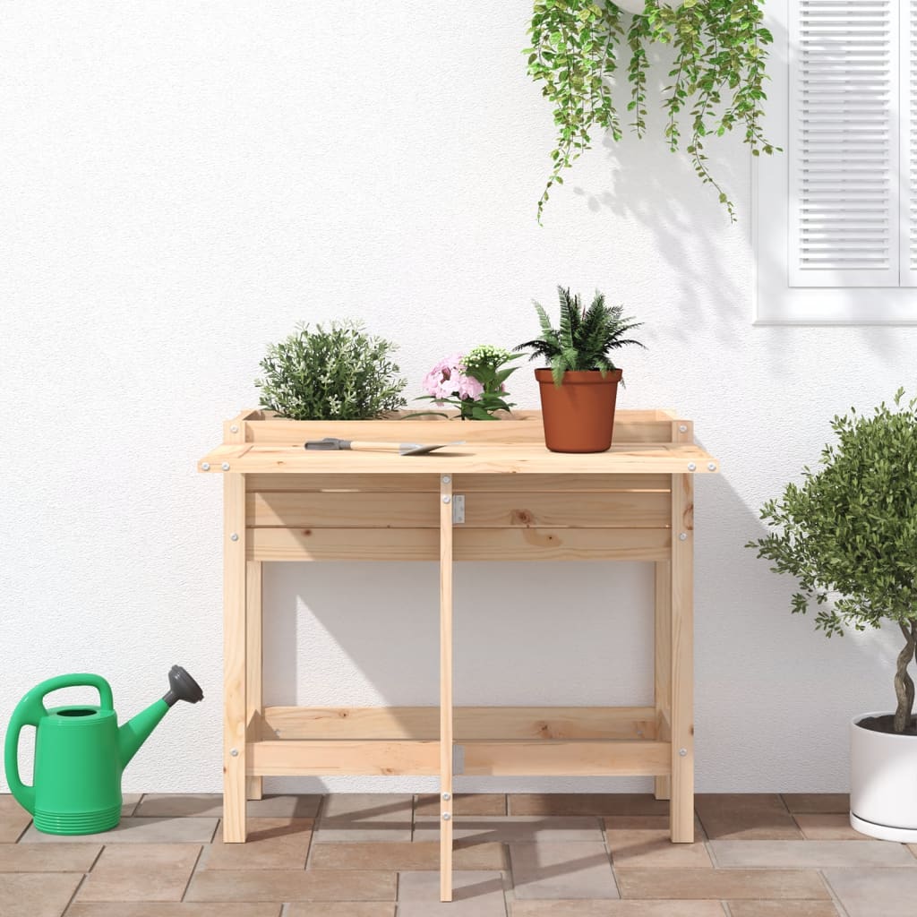 VIDAXL -Planzer mit Klapptisch -Top -Feststoffkiefer