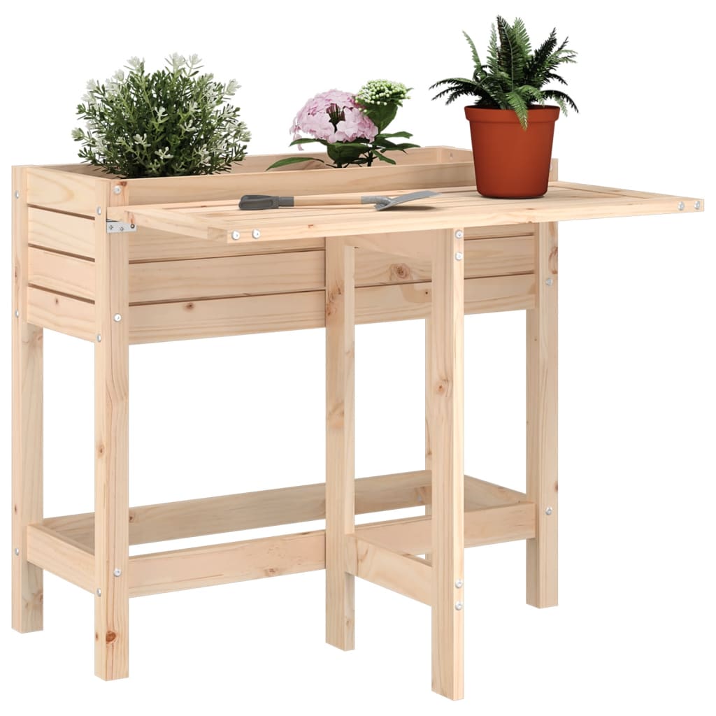 VIDAXL -Planzer mit Klapptisch -Top -Feststoffkiefer