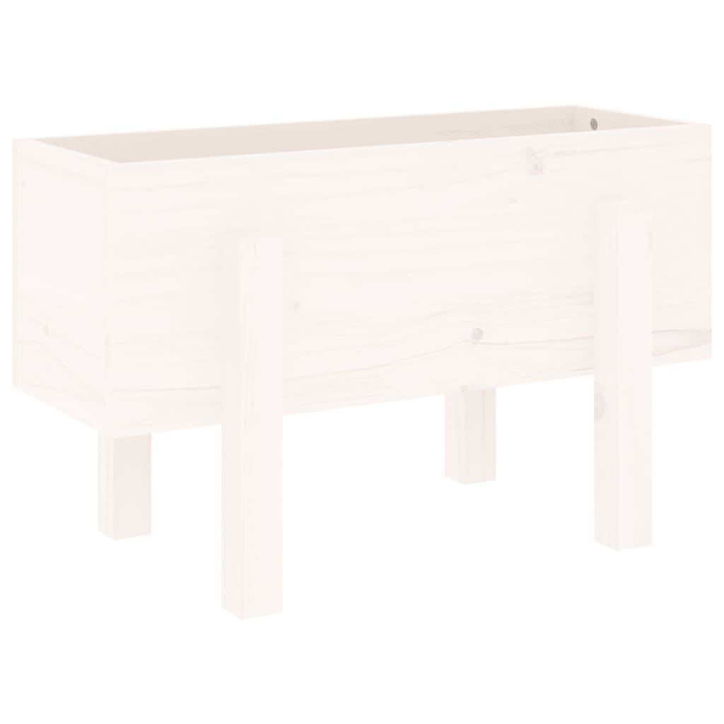 VidaXL Pflanzkübel 62x30x38 cm, massives Kiefernholz, weiß