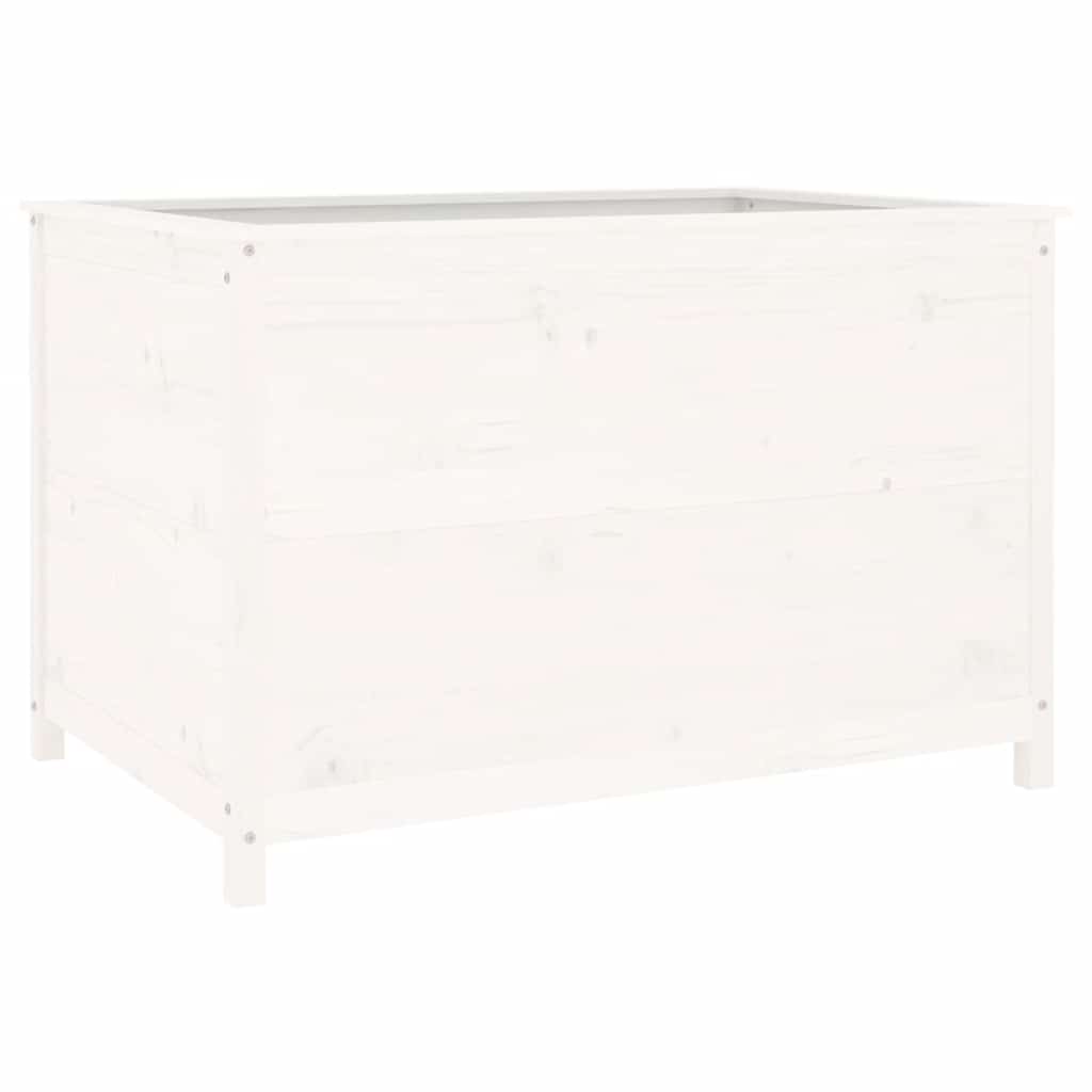 Vidaxl plantenbak verhoogd 119,5x82,5x78 cm massief grenenhout wit