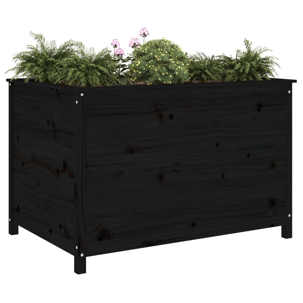 VIDAXL -Planzer erhöht 119,5 x 82,5 x 78 cm Festes Kiefernholz schwarz