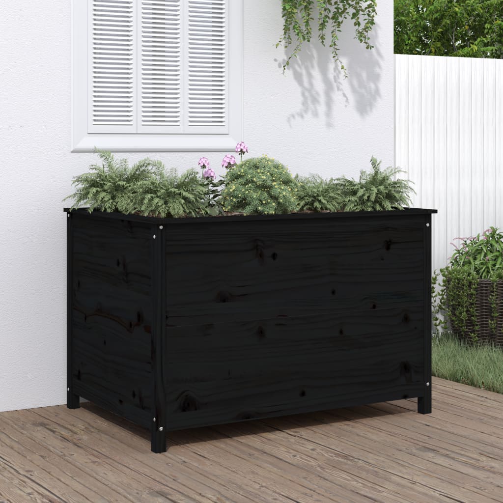 VIDAXL -Planzer erhöht 119,5 x 82,5 x 78 cm Festes Kiefernholz schwarz