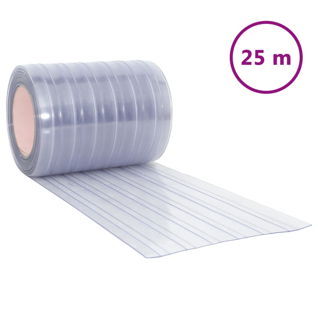 Vidaxxl -Türvorhang 300x2,6 mm 25 m PVC transparent