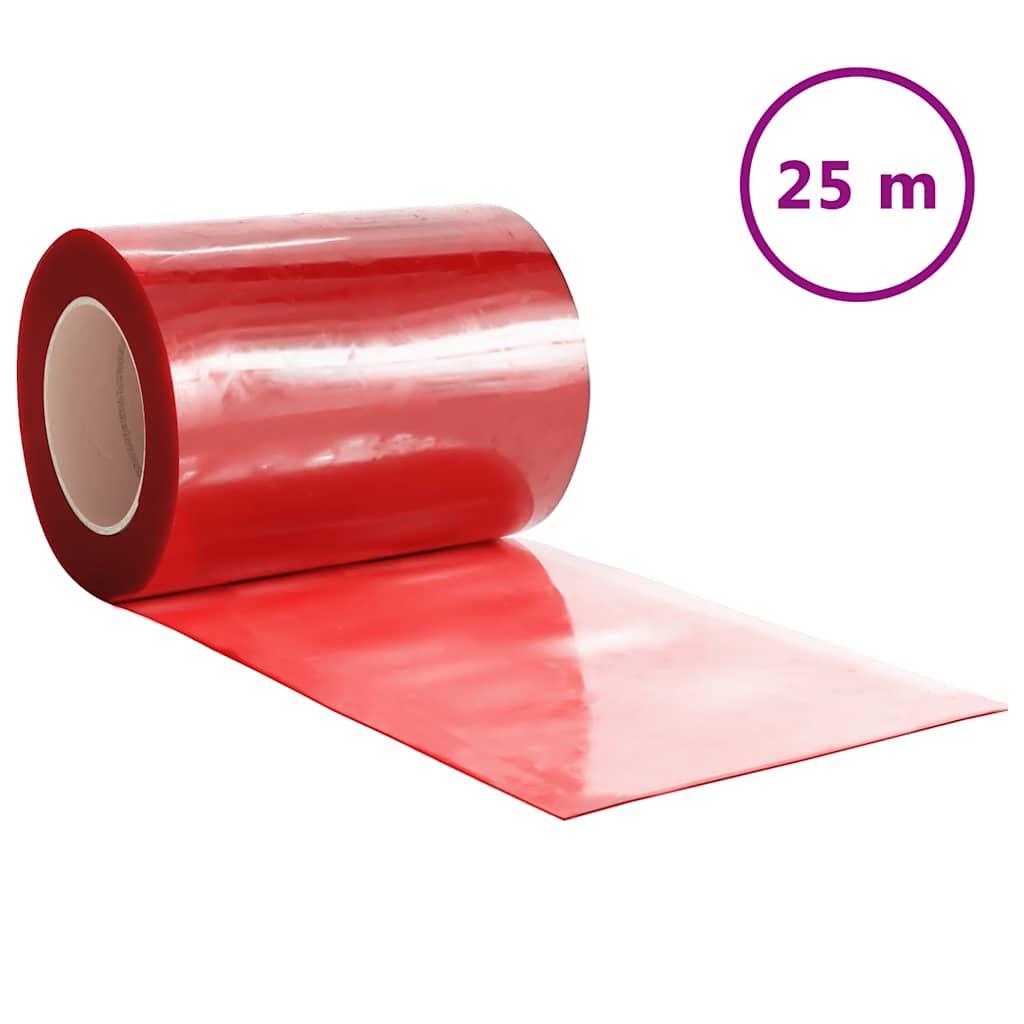 Vidaxxl -Türvorhang 300x2,6 mm 25 m PVC -Rot