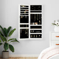 VidaXL Schmuckschrank mit Spiegel, Wandmontage, 37,5 x 10 x 106 cm, Weiß