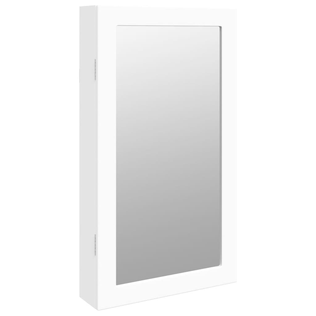 Vidaxl Schmuckschrank mit Spiegel und LED-Wandhalterung, weiß
