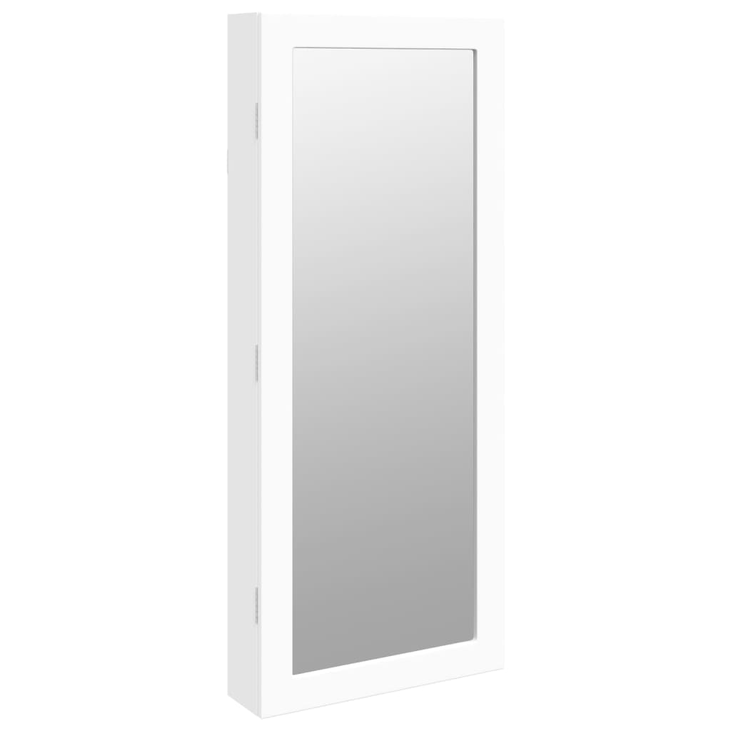 Vidaxl Schmuckschrank mit Spiegel und LED-Wandhalterung, weiß