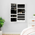 Vidaxl Schmuckschrank mit Spiegel und LED-Wandhalterung, weiß