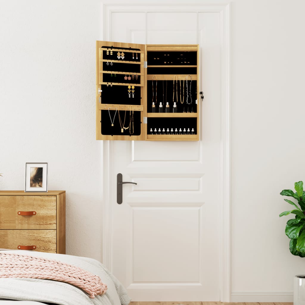 Vidaxl Schmuckschrank mit Spiegel und LED-Beleuchtung – Wandmontage