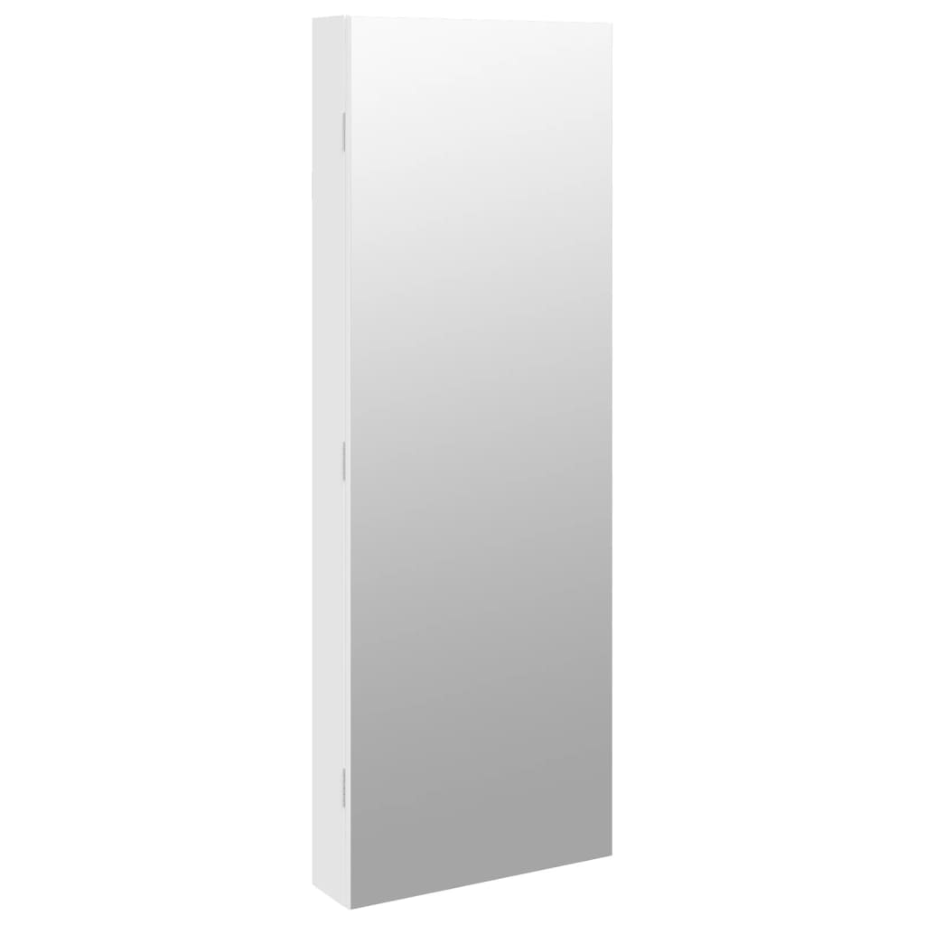 Vidaxl Schmuckschrank mit Spiegel und LED-Wandhalterung, weiß