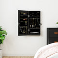 Vidaxl Schmuckschrank mit Spiegel und LED-Wandmontage in Schwarz