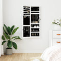 Vidaxl Schmuckschrank mit Spiegel und LED-Wandhalterung, weiß