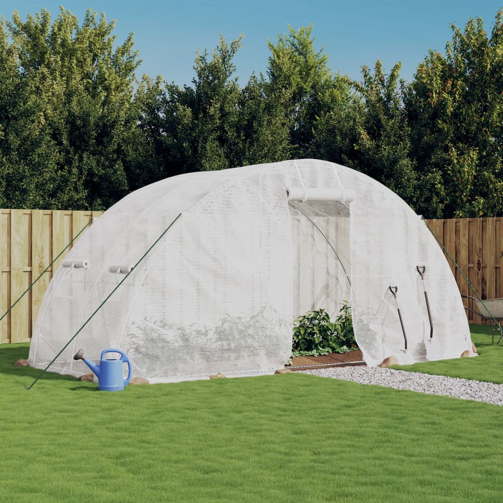 VidaXL Gartengewächshaus mit Stahlrahmen 10 m² 5x2x2,3 m