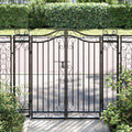 Vidaxl poort 121x8x120 cm smeedijzer zwart