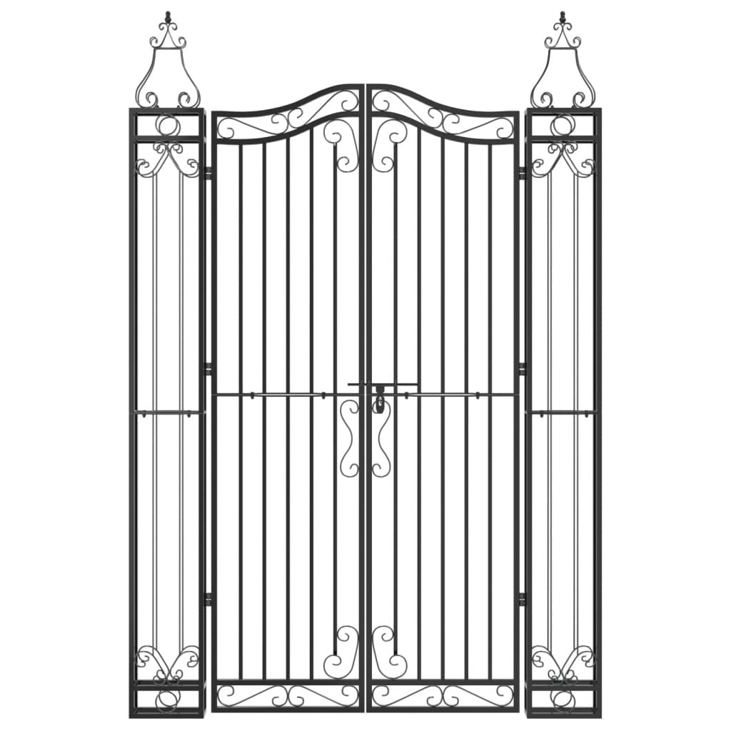 Vidaxxl Tor 121x8x180 cm Schmiedeeisen schwarz