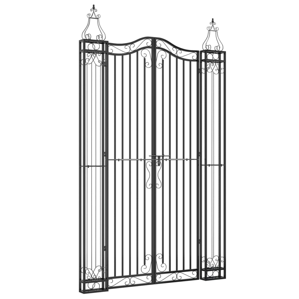 Vidaxl poort 121x8x200 cm smeedijzer zwart
