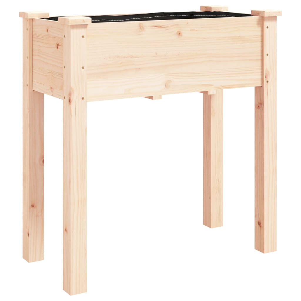 VIDAXL -Planzer mit Auskleidung 71x37x76 cm Festkieferholz