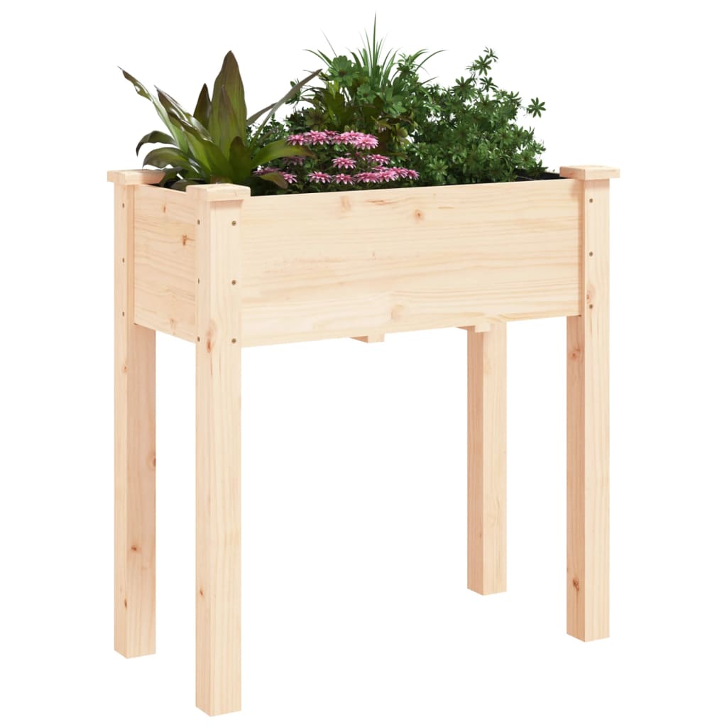 VIDAXL -Planzer mit Auskleidung 71x37x76 cm Festkieferholz