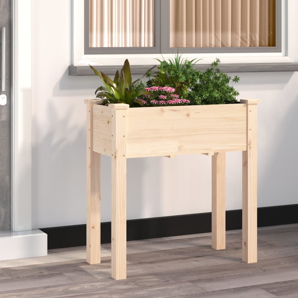 VIDAXL -Planzer mit Auskleidung 71x37x76 cm Festkieferholz