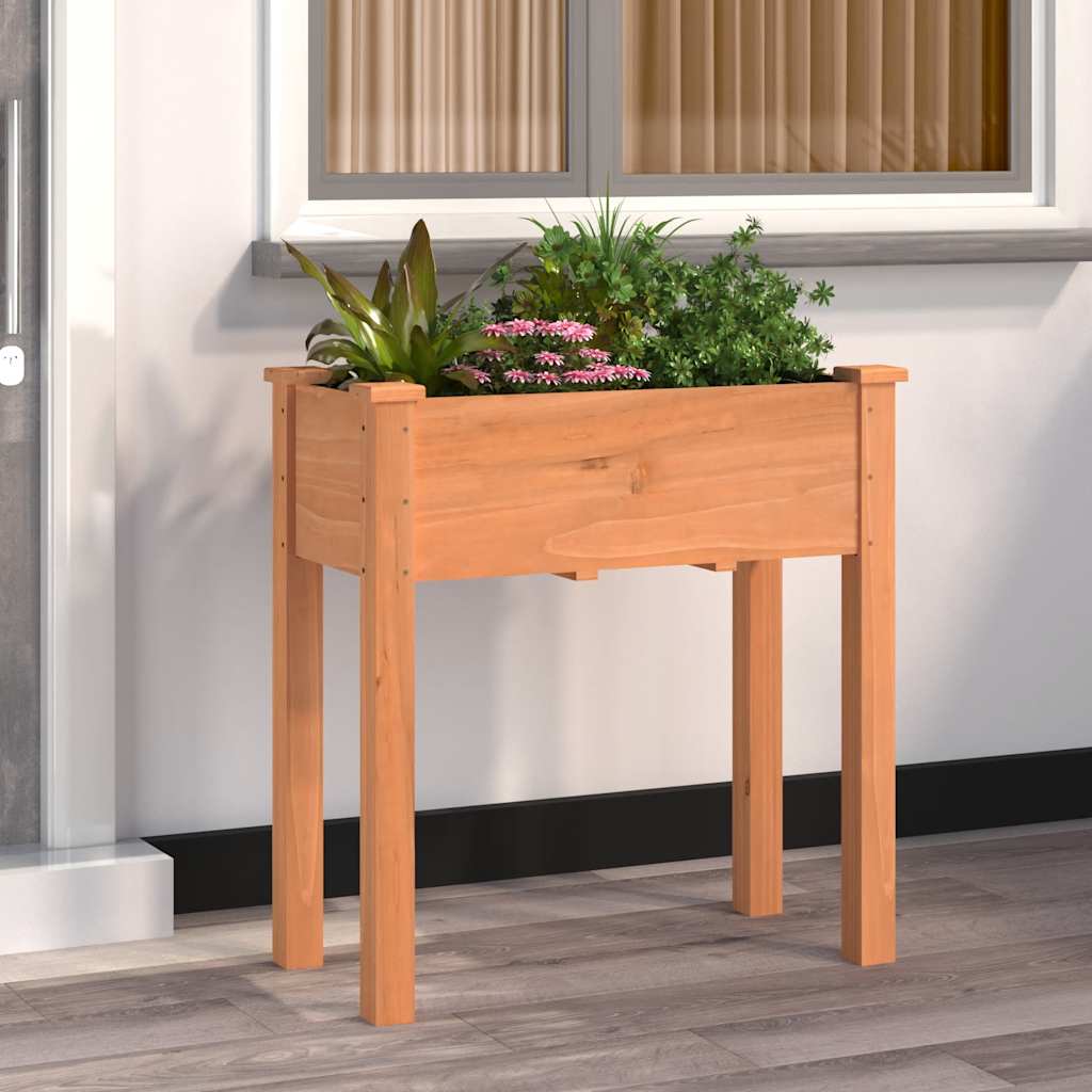 Vidaxl plantenbak met voering 71x37x76 cm massief vurenhout bruin