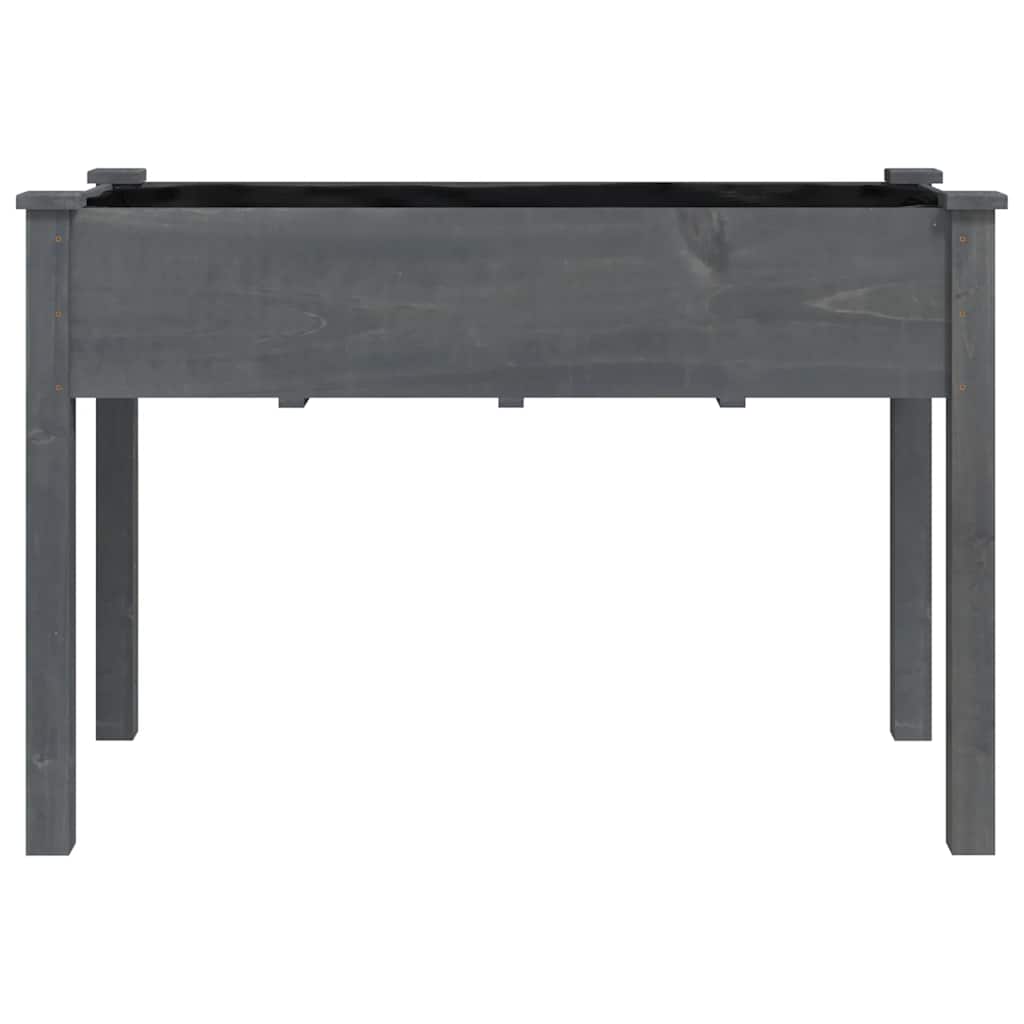 Vidaxl plantenbak met voering 118x59x76 cm massief vurenhout grijs