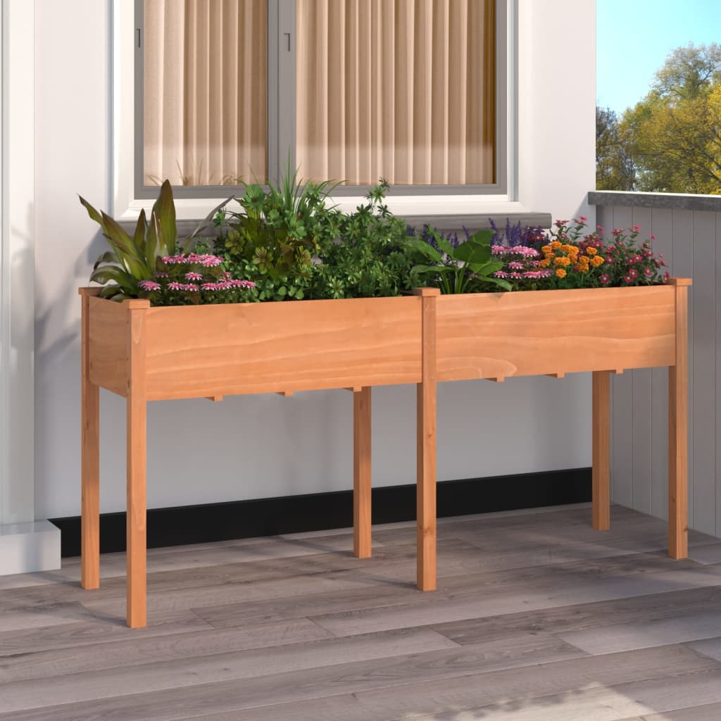 VIDAXL -Planzer mit Auskleidung 161x45x76 cm Festkiefernbraun