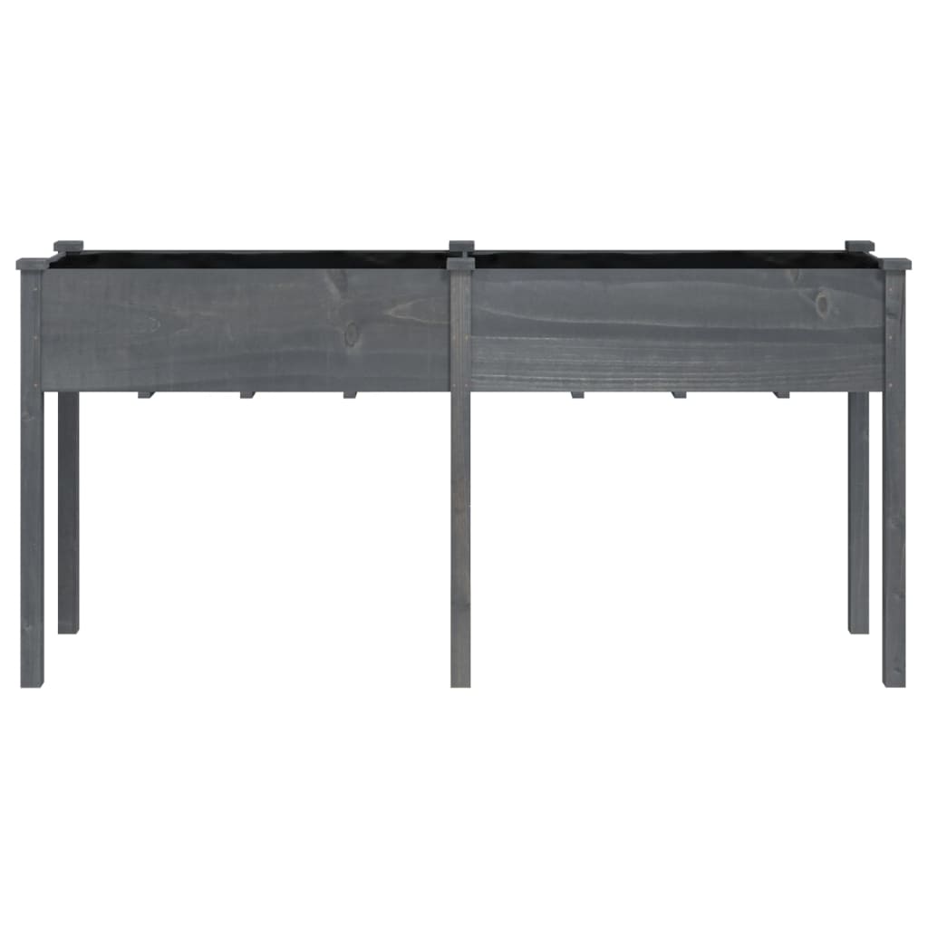 Vidaxl plantenbak met voering 161x45x76 cm massief vurenhout grijs