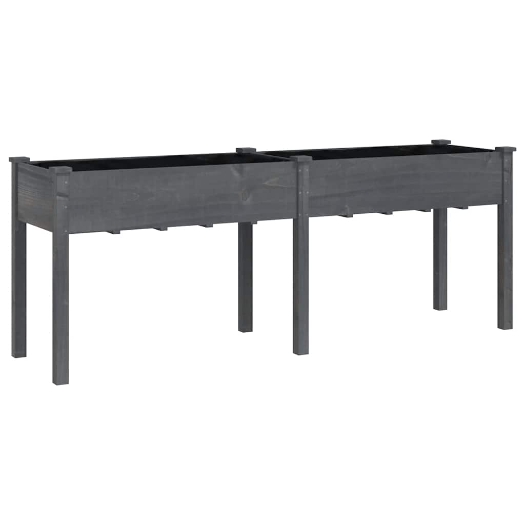 VIDAXL -Planzer mit Auskleidung 203x53x76 cm Festes Poring Grau