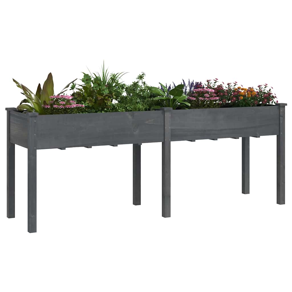 VIDAXL -Planzer mit Auskleidung 203x53x76 cm Festes Poring Grau