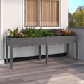 VIDAXL -Planzer mit Auskleidung 203x53x76 cm Festes Poring Grau