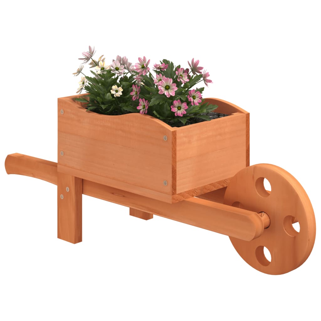 VidaXL Schubkarren-Pflanzgefäße, 2 Stück, 47 x 15 x 19 cm, massives Kiefernholz