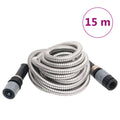 VidaXL Gartenschlauch mit Sprühdüse 0,6 Zoll, 15 m, Edelstahl, silberfarben