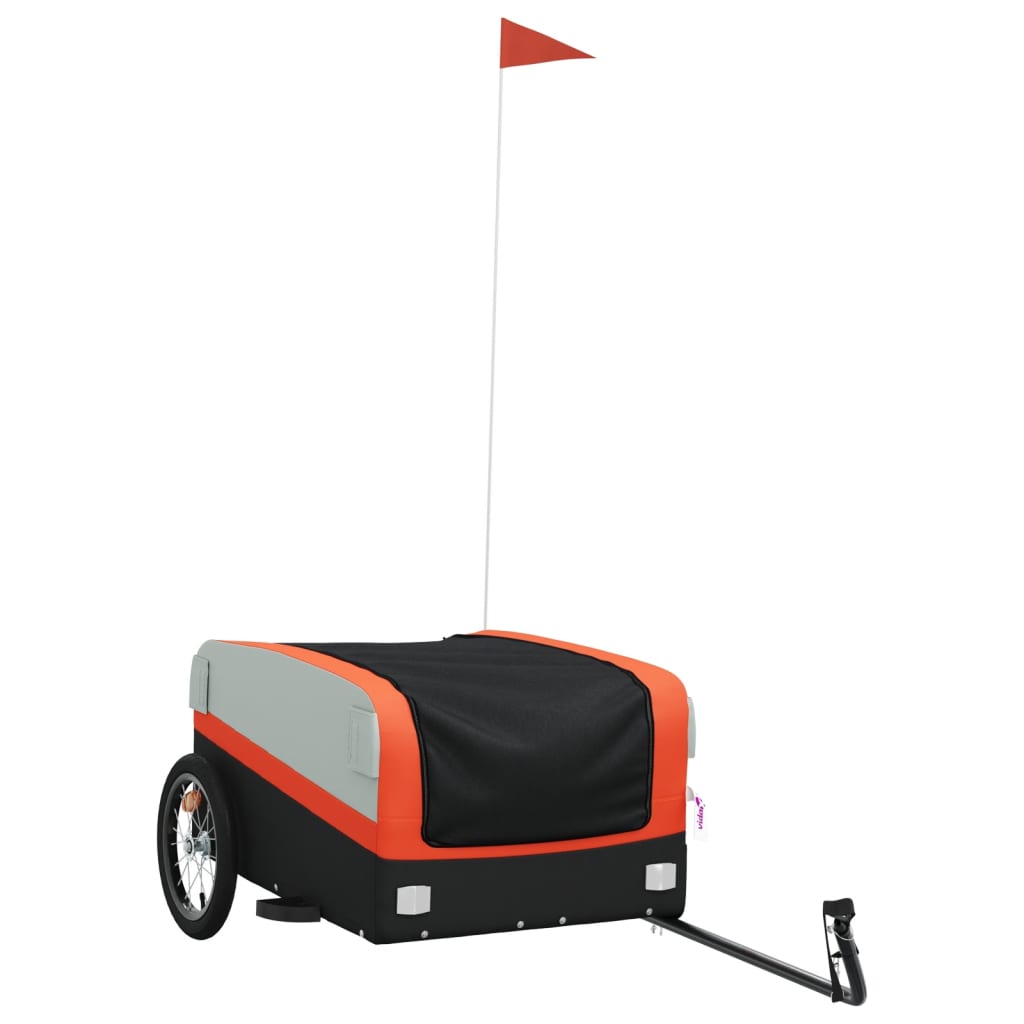 Vidaxl-Fahrradanhänger 45 kg Schwarz und Orange