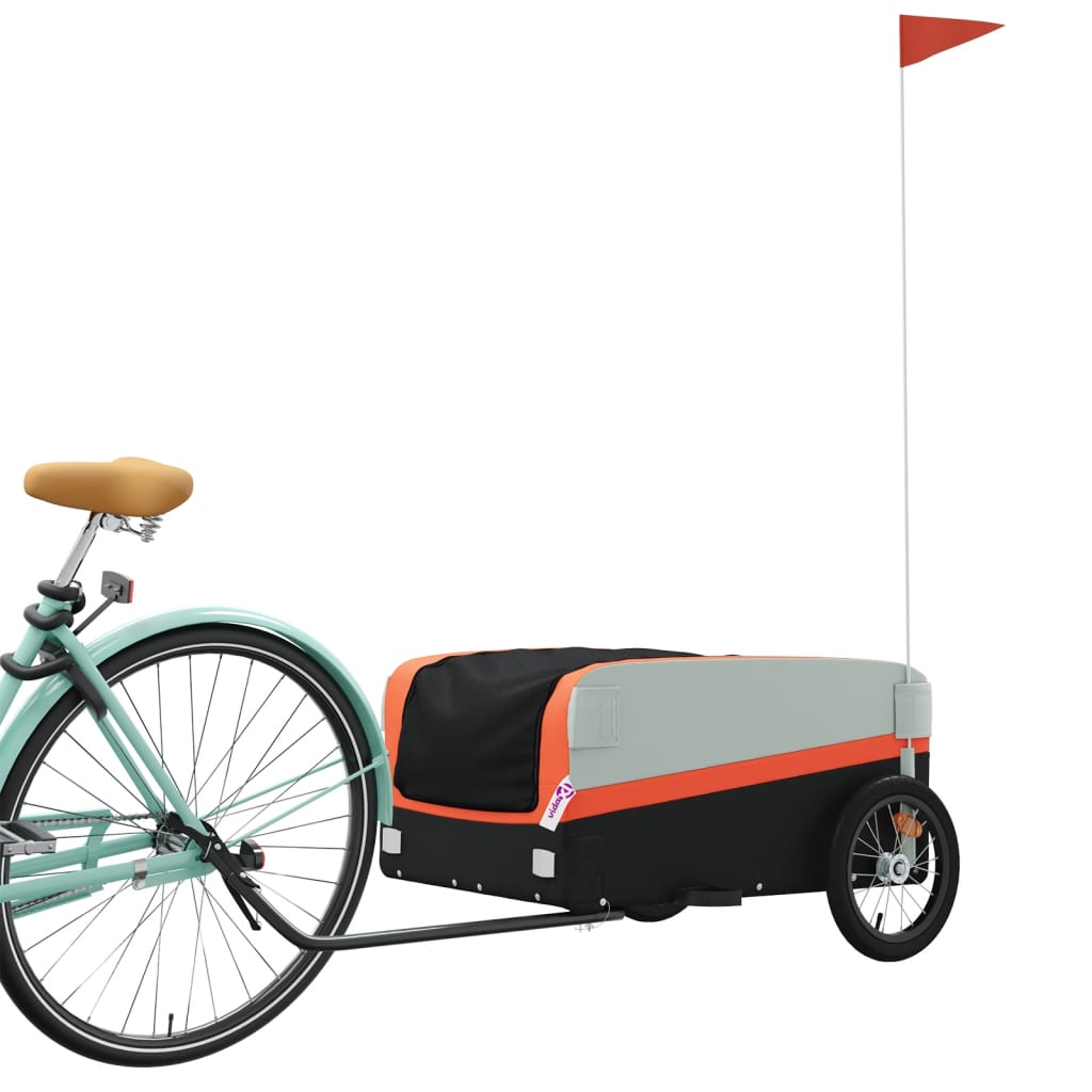 Vidaxl-Fahrradanhänger 45 kg Schwarz und Orange