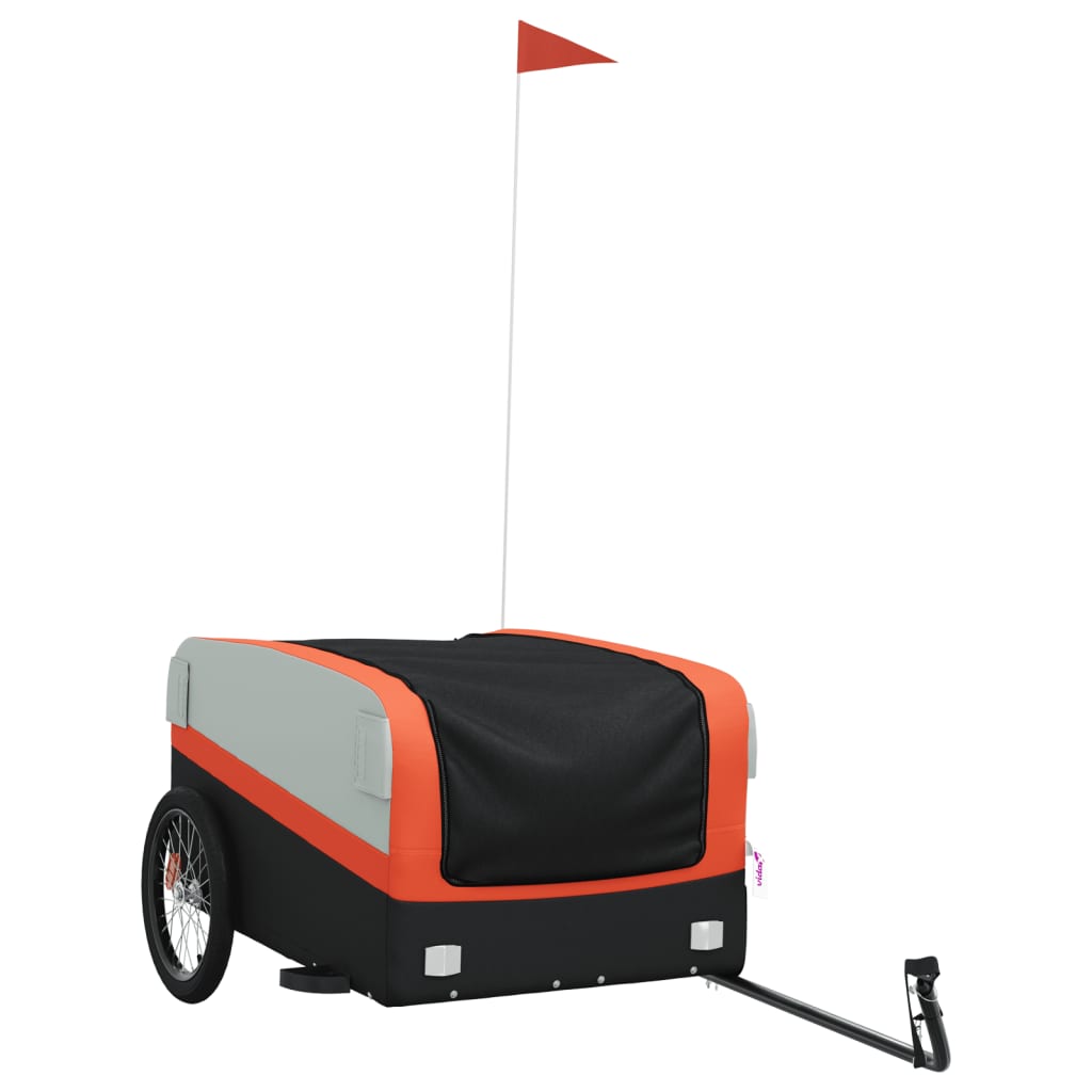 Vidaxl-Fahrradanhänger 45 kg Schwarz und Orange