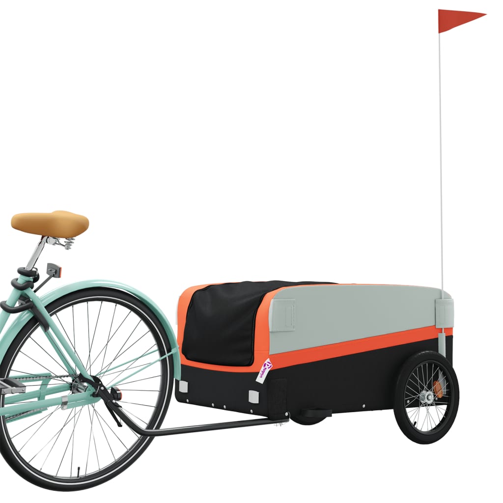 Vidaxl-Fahrradanhänger 45 kg Schwarz und Orange