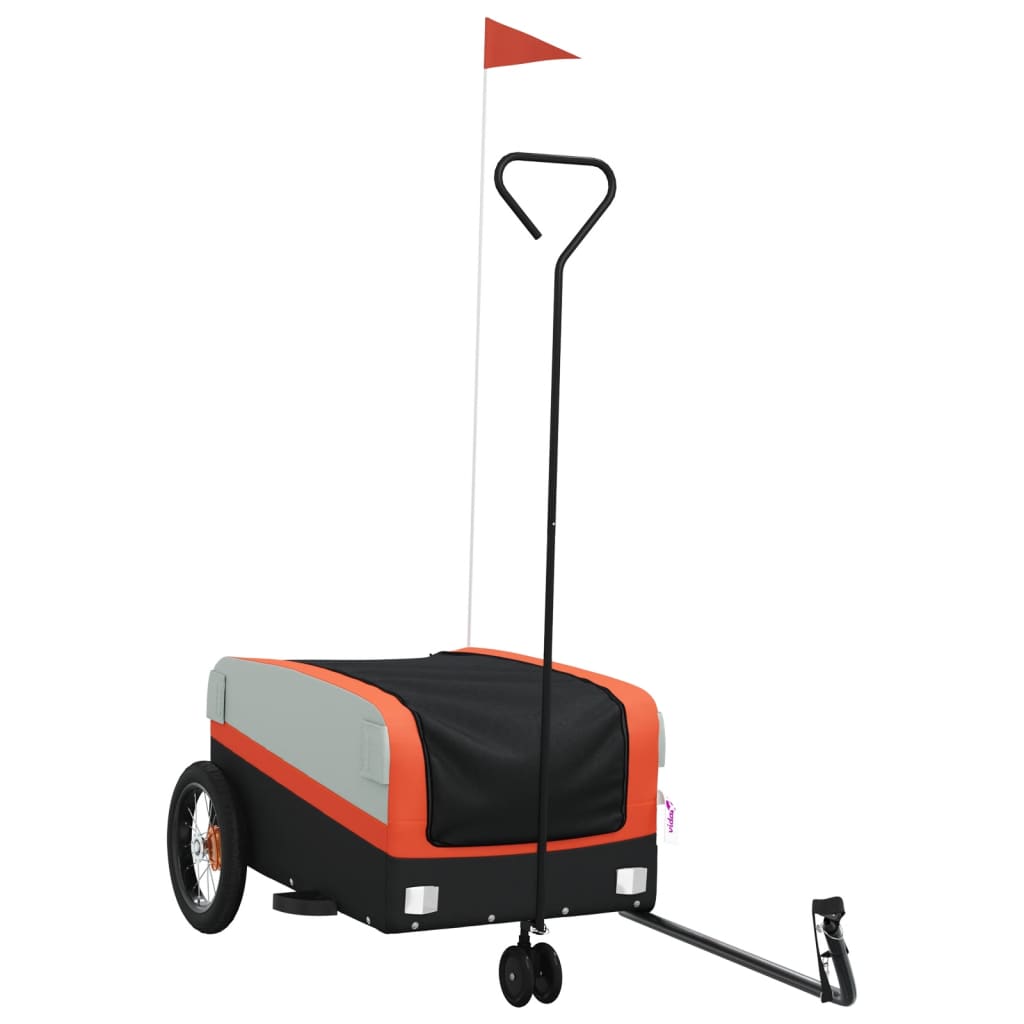 Vidaxl-Fahrradanhänger 30 kg Weiß und Orange