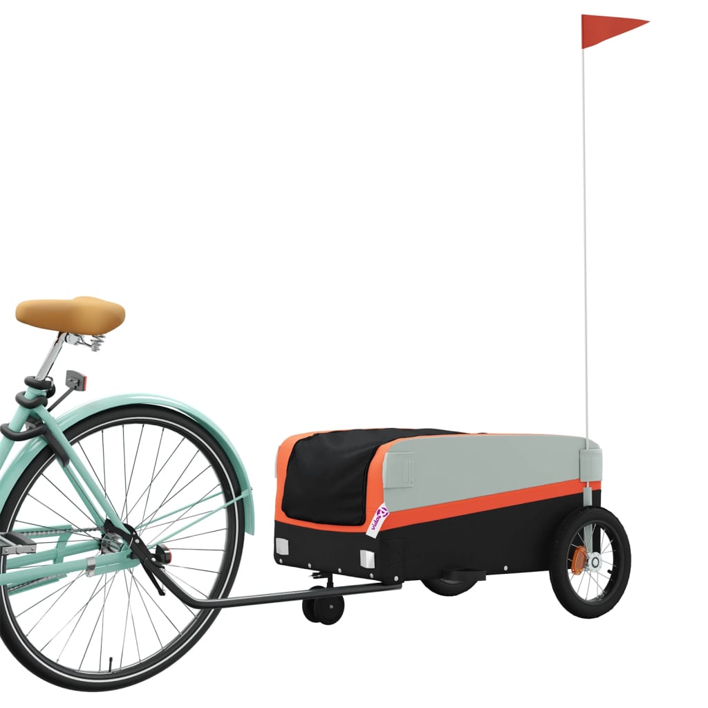 Vidaxl-Fahrradanhänger 30 kg Weiß und Orange