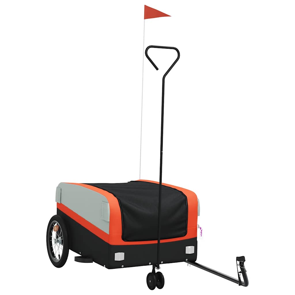 Vidaxl-Fahrradanhänger 45 kg Schwarz und Orange