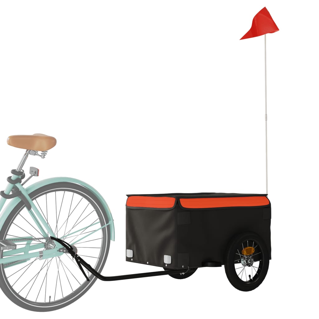 Vidaxl-Fahrradanhänger 30 kg Weiß und Orange