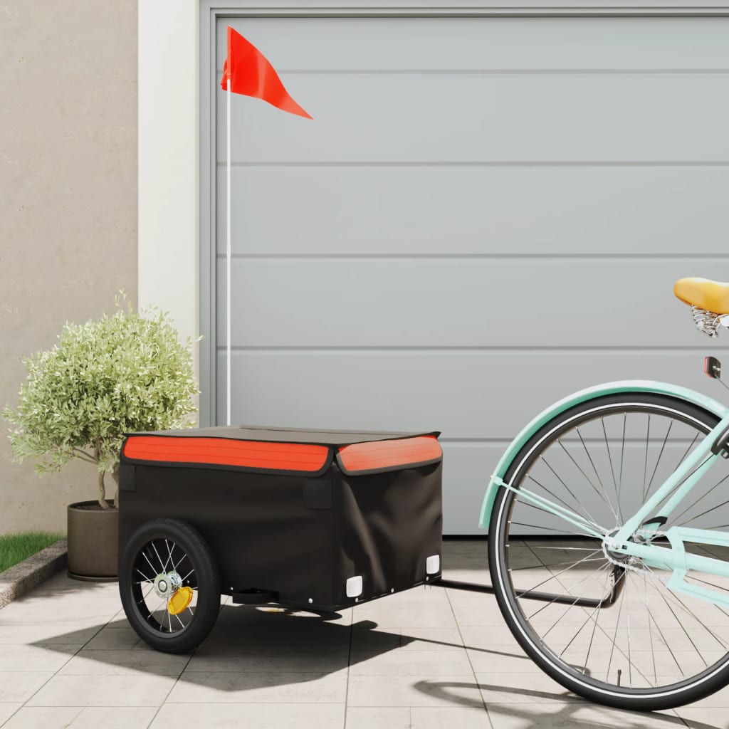 Vidaxl-Fahrradanhänger 30 kg Weiß und Orange