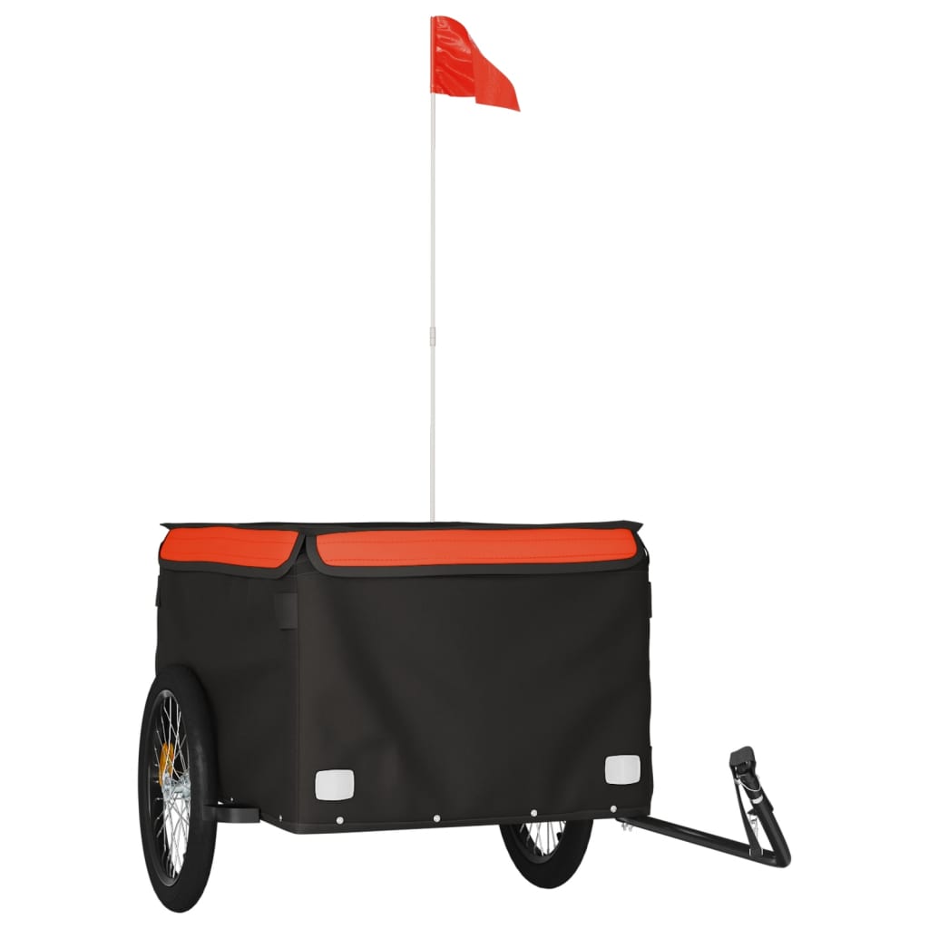 Vidaxl-Fahrradanhänger 45 kg Schwarz und Orange