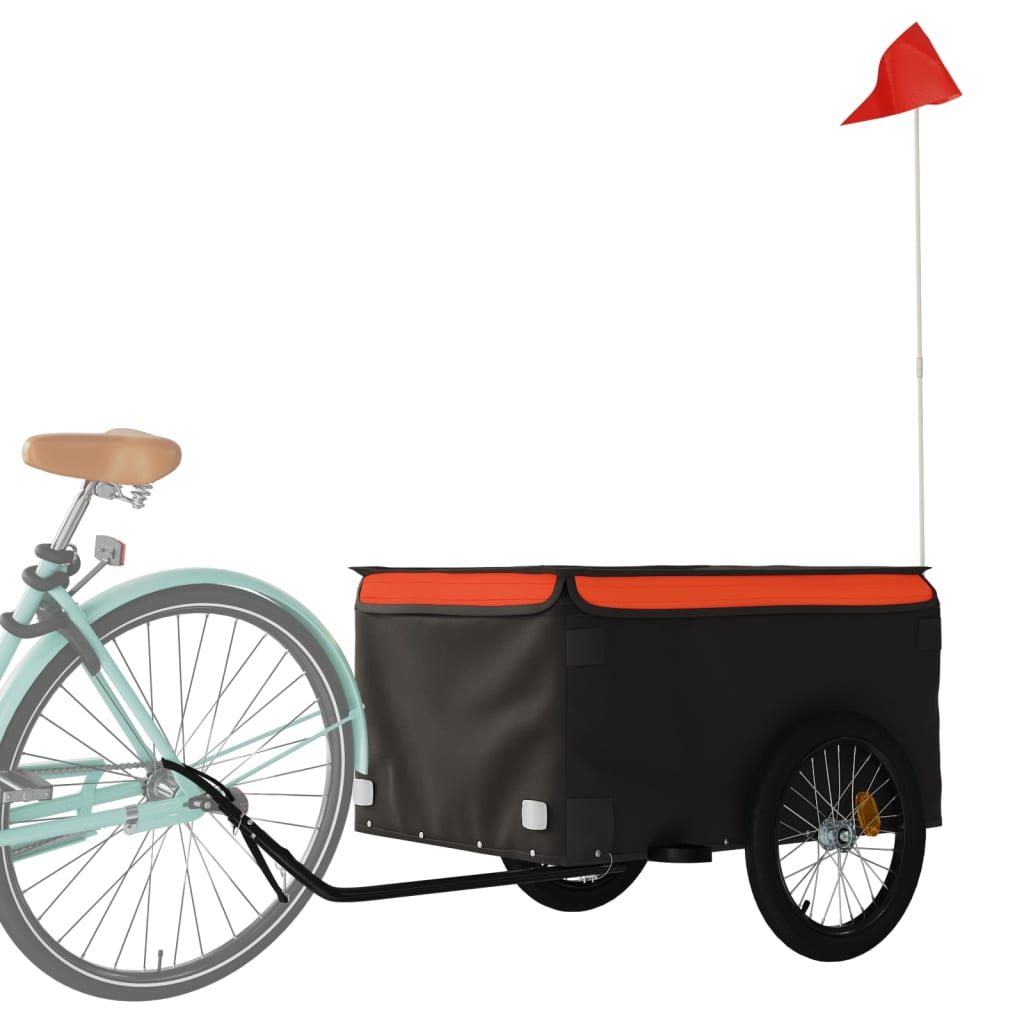 Vidaxl-Fahrradanhänger 45 kg Schwarz und Orange