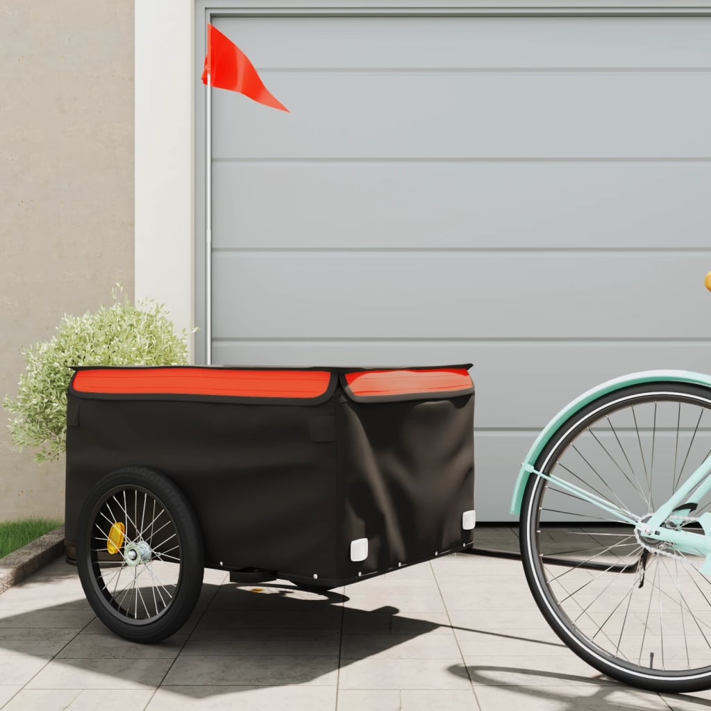 Vidaxl-Fahrradanhänger 45 kg Schwarz und Orange