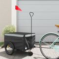 Vidaxl fietstrailer 30 kg ijzer zwart en grijs